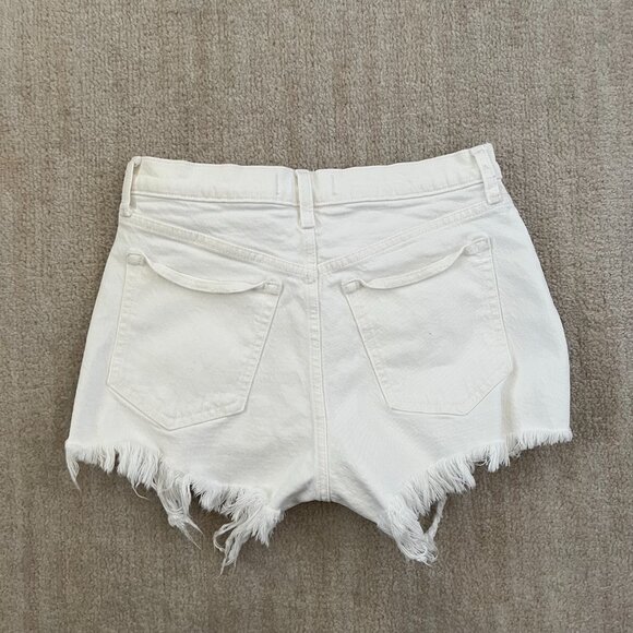 Abercrombie & Fitch High Rise Mom Jeans Denim Shorts Distressed Cutoff 27/4 - Picture 4 of 9